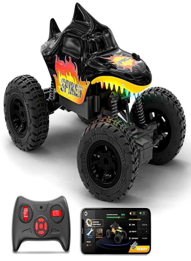 Mirana Spiker 2WD RC Car for Kids | High-Speed ATV Remote & App-Controlled Rock Crawler | USB Rechargeable Offroad Monster Truck with Bluetooth Speakers & RGB Lights | Gift for Boys & Girls (Black) - Image 1